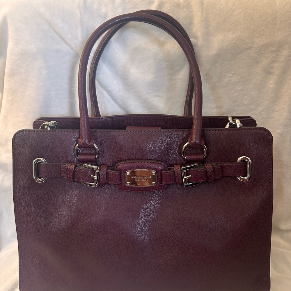 Maroon Michael Kors Hamilton Tote